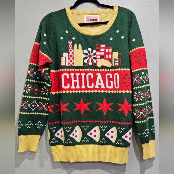 Tipsy Elves Sweaters - Tipsy Elves Chicago Fair Isle Holiday Unisex Sweater Size Large